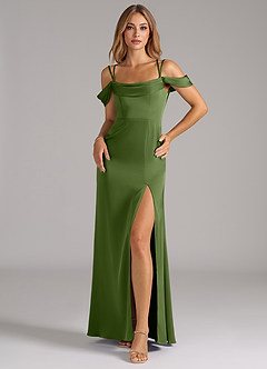 Azazie Callan Bridesmaid Dresses Juniper A-Line Pleated Stretch Satin Convertible Dress image3
