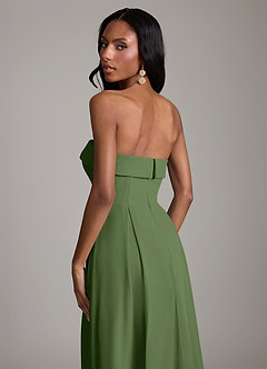 Azazie Lucienne Bridesmaid Dresses Olive A-Line Strapless Chiffon Convertible Dress image7