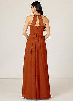 Azazie Sarah Final Sale Paprika Empire Pleated Chiffon Dress image2