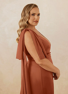 Christian Siriano Bridal for Azazie 1011 Bridesmaid Dresses Cedar Rose Mermaid Bow Stretch Satin Dress image18