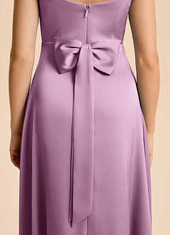 Azazie Kiki Junior Robe Trapèze en Satin extensible Arc Glycine image4