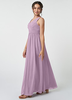 Azazie Kora Junior Wisteria A-Line Pleated Chiffon Dress image3