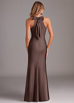 Azazie Doretta Bridesmaid Dresses Ganache Mermaid Pleated Stretch Satin Dress image6