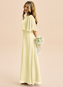 Azazie Maris Junior Robe Trapèze en Mousseline de soie Sorbet Citron image3