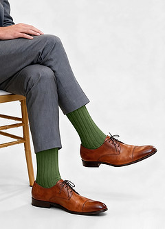 front Men's Cotton Dress Socks