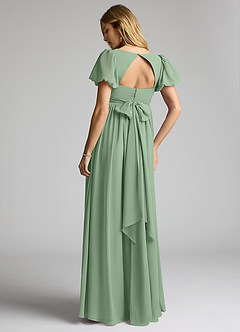 Azazie Madisynn Maternity Bridesmaid Dresses Bow Chiffon Floor-Length Dress image2