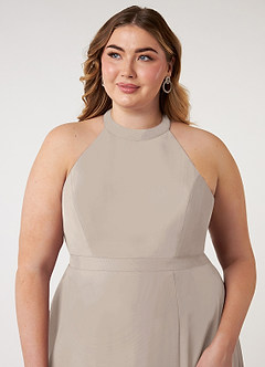 Azazie Clarice Abiti da Damigella Abito A-Line in Chiffon con Scollo Halter Gelo image13