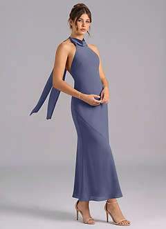 Azazie Velli Bridesmaid Dresses Stormy Mermaid High Neck Chiffon Dress image3