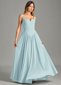 Azazie Evadina Suknie dla druhen Linia A Gorset Szyfon Do ziemi Sukienka image3