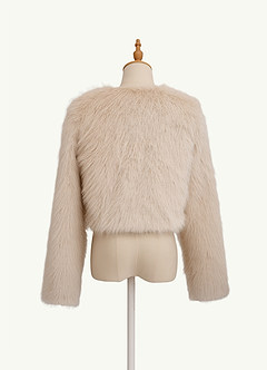 front Faux Fur Cropped Coat