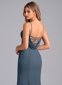 Azazie Wynni Abiti da Damigella Abito Sirena in Chiffon Corsetto Blu Nettuno image2