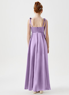 Azazie Rosey Junior Lilac A-Line Sweetheart Neckline Metallic Satin Dress image7