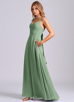Azazie Beatrice Bridesmaid Dresses Matcha A-Line Sweetheart Neckline Chiffon Dress image5