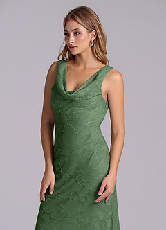 Azazie Rylina Abiti da Damigella Abito Sirena in Burnout Floreale Eucalipto image6