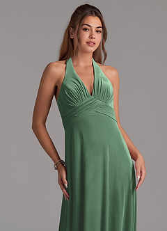 Azazie Tessie Probar vestidos en casa Vestido de Expresado de terciopelo de Corte en A con Plisado image3