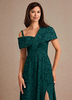 Azazie Milton Abiti per la Madre della Sposa Abito A-Line in Burnout Floreale Plissettato Pino image7