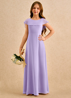 Azazie Kittie Girls Formal Flower Girl Klänningar Klänning A-Line i Chiffong image5