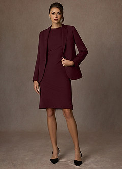 front Kennedy Cabernet Gestructureerde stretchblazer