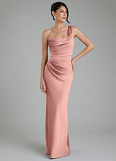 Azazie Sabrina Bridesmaid Dresses Rosette Mermaid Corset Stretch Satin Dress image7