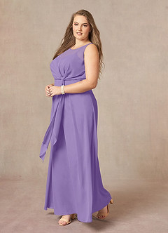 Azazie Marchioness Mother of the Bride Dresses Tahiti A-Line Scoop Pleated Chiffon Dress image9