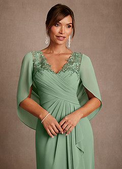 Azazie Forums Mother of the Bride Dresses Matcha A-Line Lace Dress image4