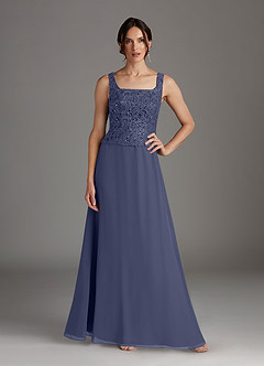 Azazie Cornelia Mother of the Bride Dresses Stormy Sheath Square Neckline Sequins Chiffon Dress image5