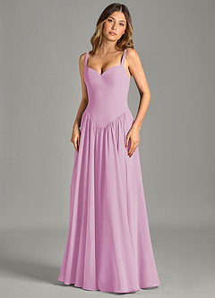 Azazie Evadina Suknie dla druhen Linia A Gorset Szyfon Do ziemi Sukienka image4