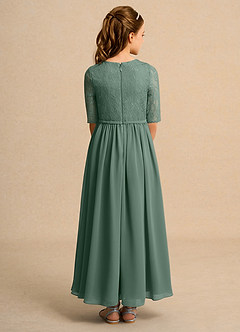 Azazie Pippin Junior Formal vestidos de niña de las flores Vestido de Eucalipto de Encaje de Corte En A image2