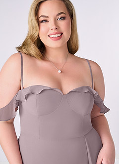 Barbie ♥ Azazie Bridesmaid Dresses Dusk A-Line Off the Shoulder Chiffon Convertible Dress image7