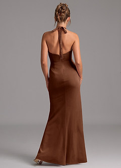 Azazie Valerie Bridesmaid Dresses Umber Mermaid Velvet Dress image3
