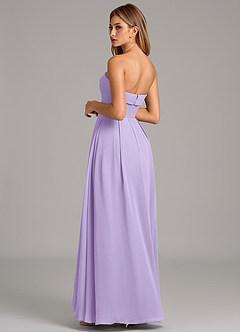 Azazie Lucienne Robes de demoiselle d'honneur Robe Trapèze Convertible en Mousseline de soie Sans bretelle Lilas image2