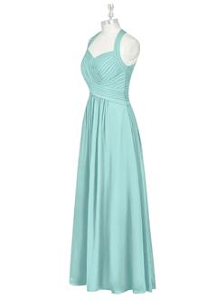 Azazie Claudia Bridesmaid Dresses Aqua A-Line Sweetheart Neckline Chiffon Dress image9