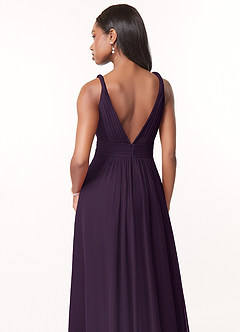 Azazie Maren Bridesmaid Dresses Plum A-Line Pleated Chiffon Dress image5