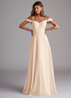 Azazie Marley Bridesmaid Dresses White Alabaster A-Line Off the Shoulder Chiffon Convertible Dress image4