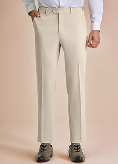 front William Tan Pantalones de vestir