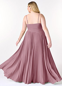 Azazie Vini Bridesmaid Dresses Vintage Mauve A-Line V-Neck Pleated Chiffon Dress image9
