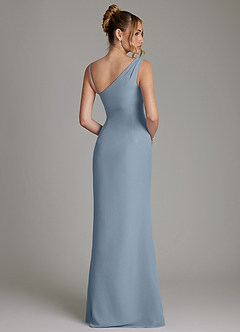 Azazie Ama Bridesmaid Dresses Dusty Blue A-Line Pleated Chiffon Dress image5