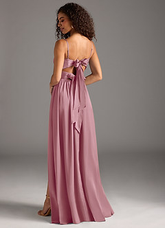 Azazie Zeya Bridesmaid Dresses Vintage Mauve A-Line Pleated Stretch Satin Dress image1