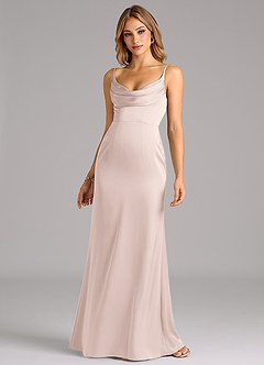 Azazie Aimee Bridesmaid Dresses Blushing Pink A-Line Sweetheart Neckline Stretch Satin Dress image3