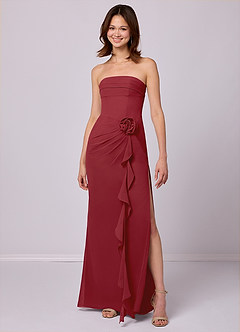 Barbie ♥ Azazie Bridesmaid Dresses Pomegranate Sheath Strapless Chiffon Convertible Dress image3