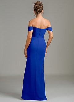 Azazie Charmaine Bridesmaid Dresses Royal Blue A-Line Off the Shoulder Chiffon Dress image6