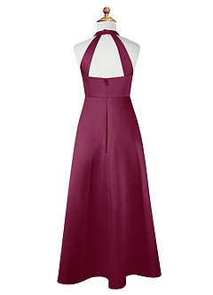 Azazie Laurel Junior Robe Trapèze en Mat Satiné Mûre image7