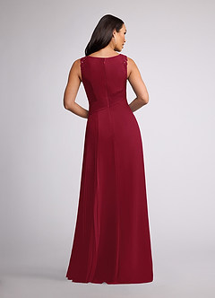 Azazie Galvan Mother of the Bride Dresses Burgundy A-Line Sequins Chiffon Dress image4