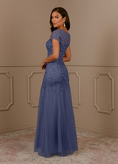 Azazie Laurie Mother of the Bride Dresses Stormy Mermaid Scoop Sequins Tulle Dress image5