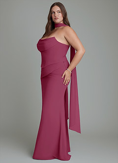 Azazie Sorrel Bridesmaid Dresses Mulberry Mermaid Corset Chiffon Dress image13