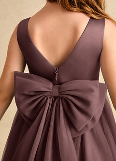 Azazie Winnie Flower Girl Dresses Espresso Ball-Gown Bow Tulle Dress image7