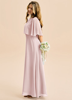 Azazie Maris Junior Robe Trapèze en Mousseline de soie Rose Pâle image3