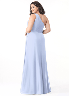 Azazie Dallas Bridesmaid Dresses Ice A-Line One Shoulder Chiffon Dress image7
