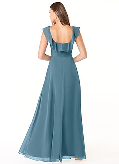 Azazie Jinny Bridesmaid Dresses Bermuda A-Line Square Neckline Ruched Chiffon Dress image2