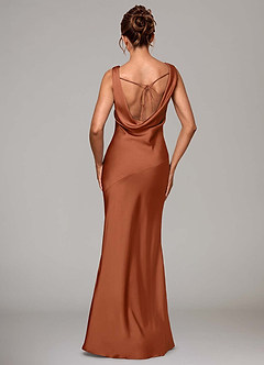 Azazie Rylina Bridesmaid Dresses Cedar Rose Mermaid Stretch Satin Dress image5